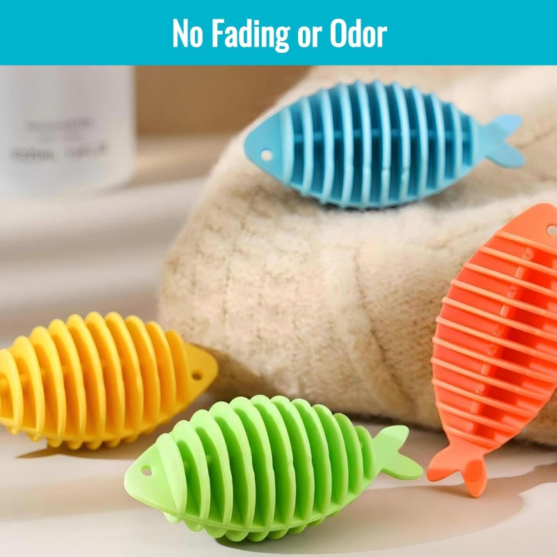 Autgekr Fish-Shaped Dryer Balls,8-Pack Reusable Laundry Balls Reduce Drying Time, Static & Wrinkle - Image 4